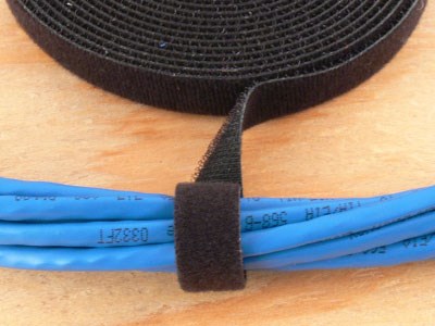 1/2 inch Continuous Black Hook and Loop Wrap - 25 Yards