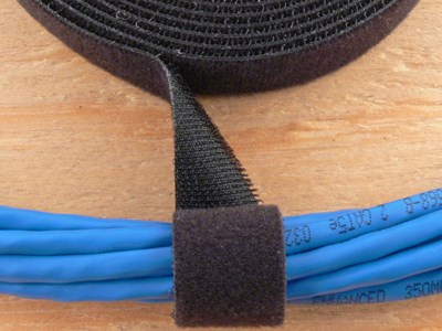 Bulk Velcro Cable Tie, 50 Foot Roll x 3/4 Inch - Black