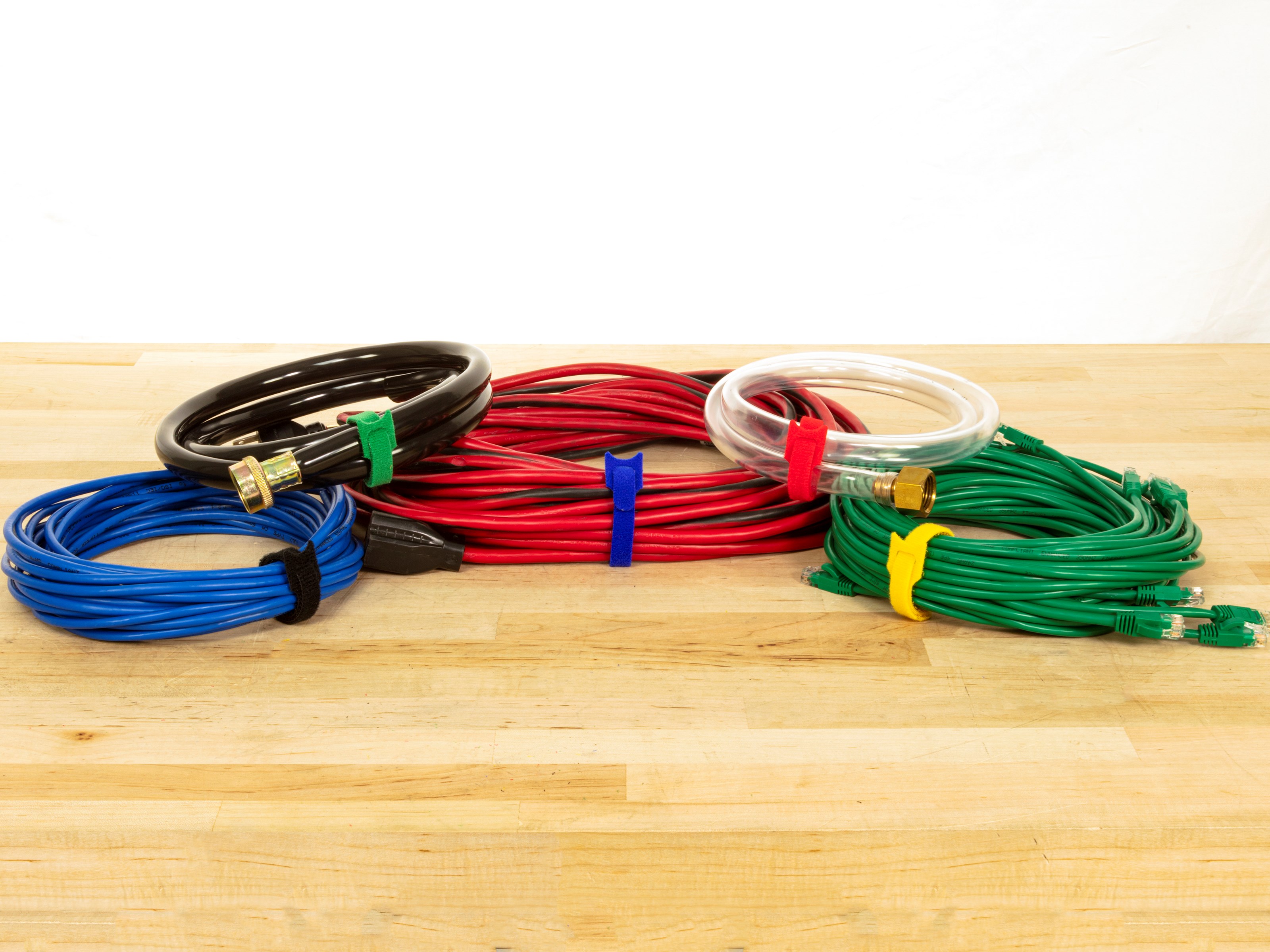 NavePoint 8 Inch Hook and Loop Cable Ties Black - 25 Pack: Hook and Loop  Ties