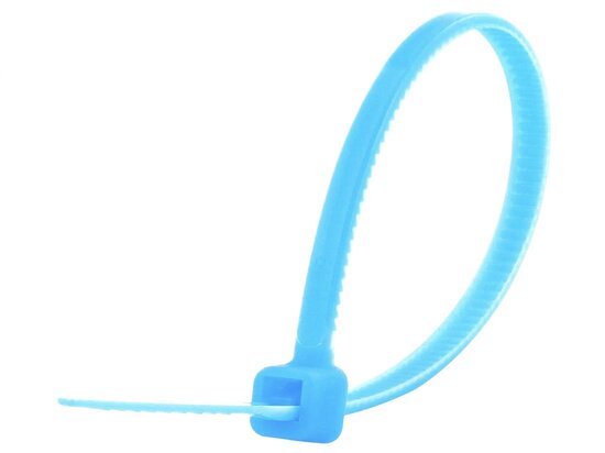 4 Inch Fluorescent Blue Mini Cable Tie - 100 Pack - Secure™ Cable Ties