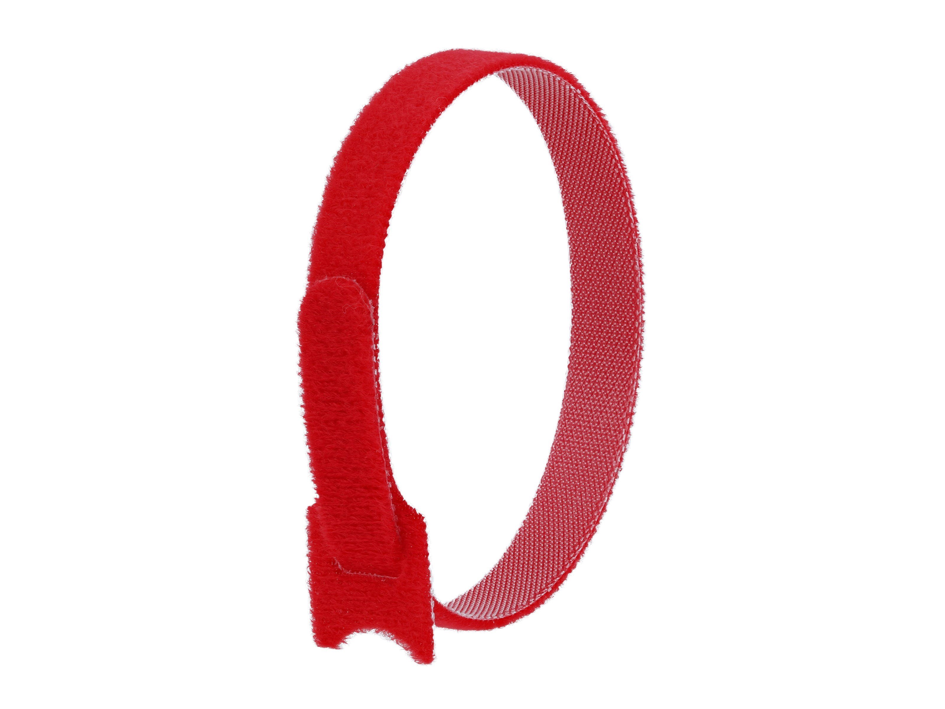 Unique Bargains Reusable Cable Ties Hook and Loop Cord Strap 5.5 Yard x 0.8 inch Black 1 Roll - Red