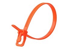Picture of EveryTie 10 Inch Fluorescent Orange Releasable Tie - 20 Pack