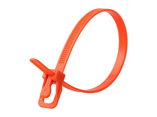 Picture of EveryTie 10 Inch Orange Releasable Tie - 100 Pack