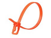 Picture of EveryTie 14 Inch Fluorescent Orange Releasable Tie -100 Pack