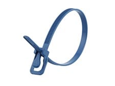 Picture of Metal Detectable EveryTie 14 Inch Blue Releasable Tie - 100 Pack